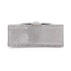 Suede Rhinestone Hourglass XS Top Handle Bag w/ Strap