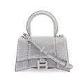 Suede Rhinestone Hourglass XS Top Handle Bag w/ Strap