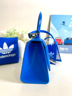 Balenciaga + adidas Hourglass XS striped leather tote New Coeur Cult Core