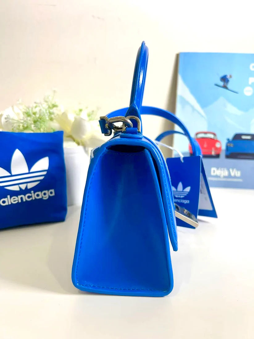 Balenciaga + adidas Hourglass XS striped leather tote New Coeur Cult Core