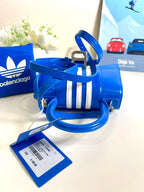 Balenciaga + adidas Hourglass XS striped leather tote New Coeur Cult Core