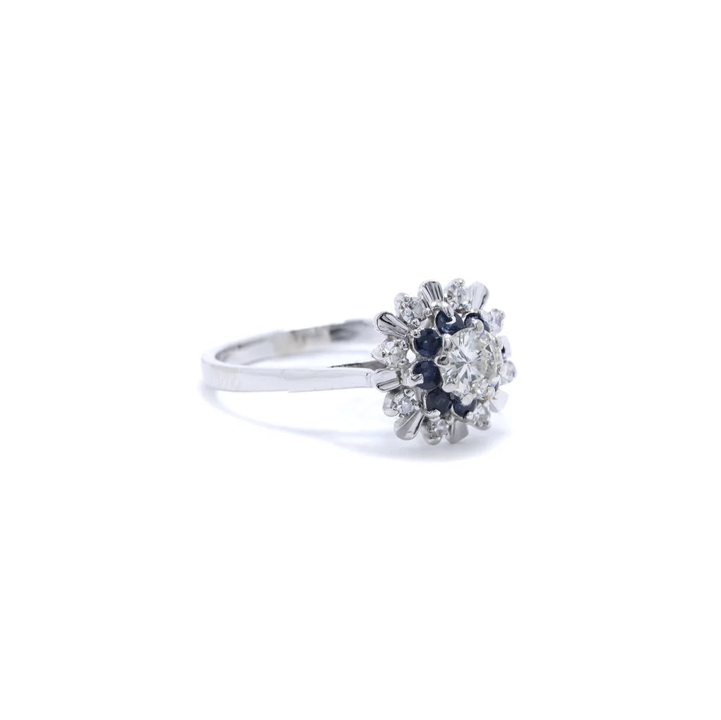 Blue Sapphire and Diamond Cocktail Ring