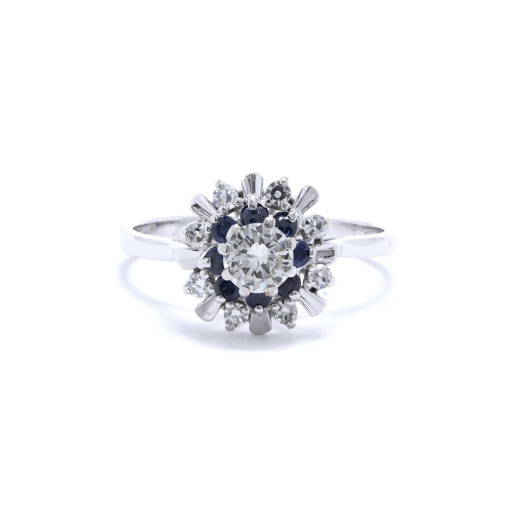 Blue Sapphire and Diamond Cocktail Ring
