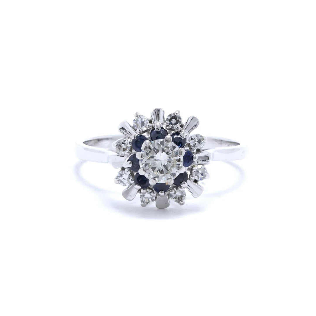 Blue Sapphire and Diamond Cocktail Ring