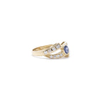Blue Sapphire and Diamond Ring