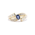 Blue Sapphire and Diamond Ring