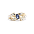 Blue Sapphire and Diamond Ring