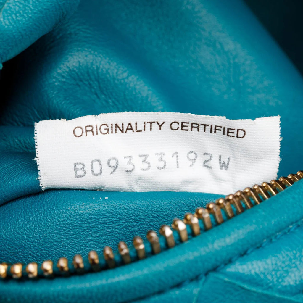 Turquoise Intrecciato Leather Mini Jodie Bag