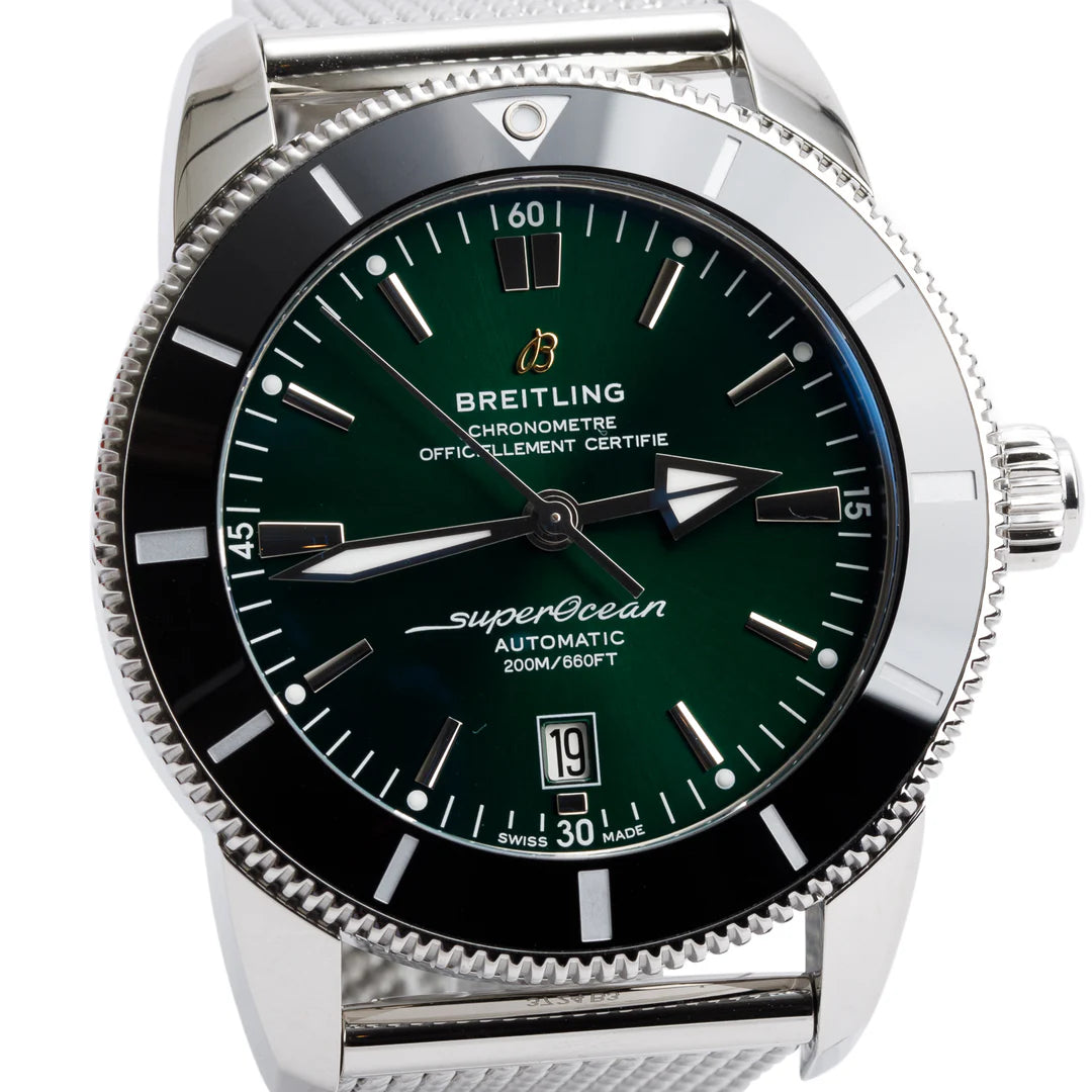Stainless Steel Superocean Heritage B20 46 MM Automatic Watch Green Dial AB2020 w/ Box, Papers