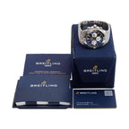 Stainless Steel Chronomat B01 42 MM Automatic Chronograph Watch Black Dial AB0134 w/ Box &amp; Papers