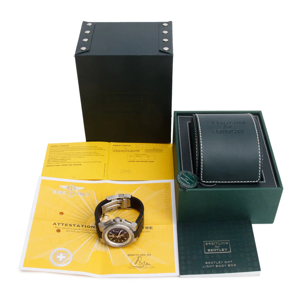 Titanium Bentley GMT Light Body B04 45 MM Automatic Chronograph Watch EB0433 w/ Box &amp; Papers