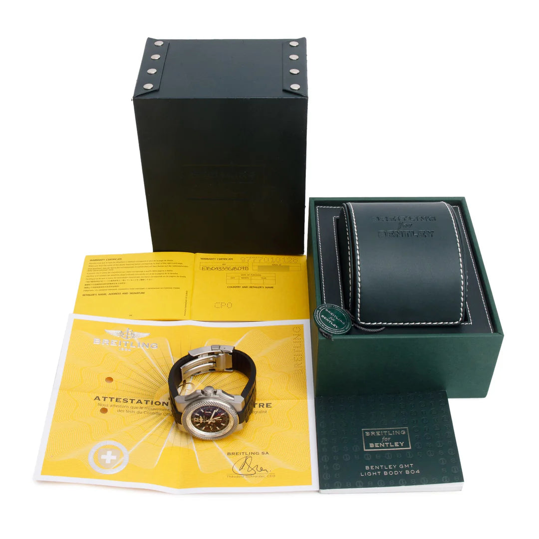 Titanium Bentley GMT Light Body B04 45 MM Automatic Chronograph Watch EB0433 w/ Box &amp; Papers