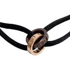 18k Rose Gold &amp; Ceramic 4 Diamond Love Cord Bracelet w/ Box &amp; Certificate
