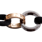 18k Rose Gold &amp; Ceramic 4 Diamond Love Cord Bracelet w/ Box &amp; Certificate