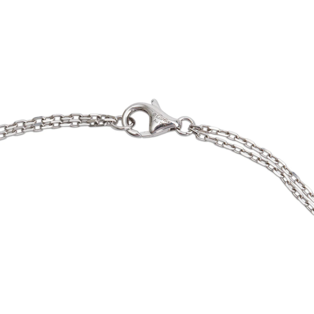 18k White Gold 2 Diamond Love Pendant Necklace w/ Box