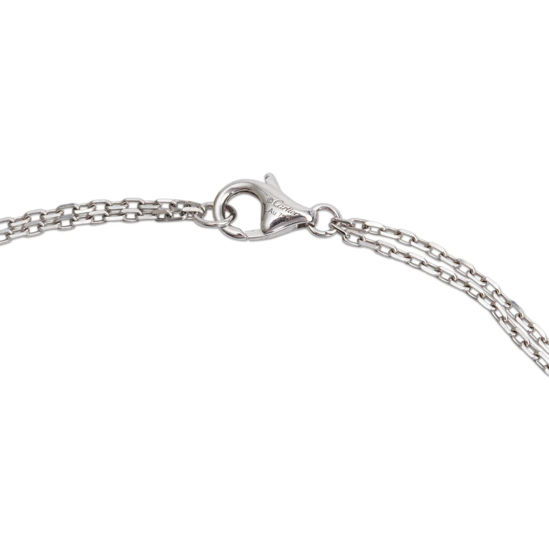18k White Gold 2 Diamond Love Pendant Necklace w/ Box