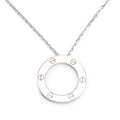 18k White Gold Love Pendant Necklace