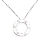 18k White Gold Love Pendant Necklace