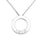 18k White Gold Love Pendant Necklace
