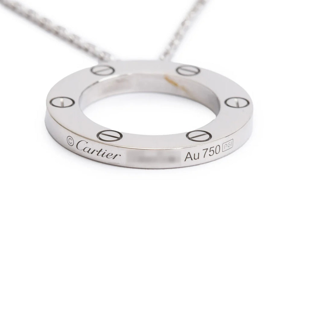 18k White Gold Love Pendant Necklace