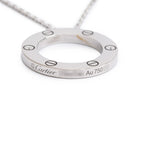18k White Gold Love Pendant Necklace