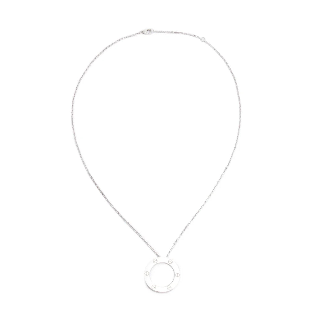 18k White Gold Love Pendant Necklace