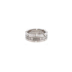 18k White Gold Tank Francaise Ring w/ Box & Certificate