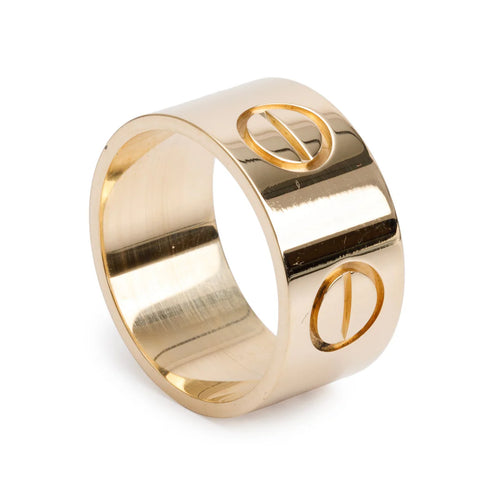 18k Yellow Gold 11 MM Love Ring, Size 62 10