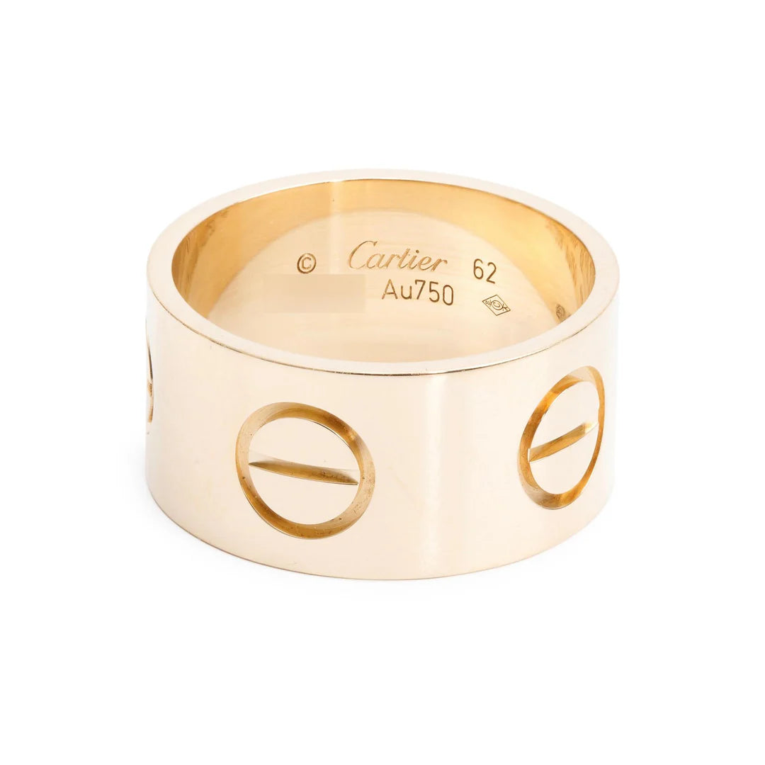 18k Yellow Gold 11 MM Love Ring, Size 62 10