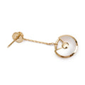 18k Yellow Gold Mother of Pearl &amp; Diamond Amulette de XS Drop Earrings w/ Certificate Coeur Cult Core