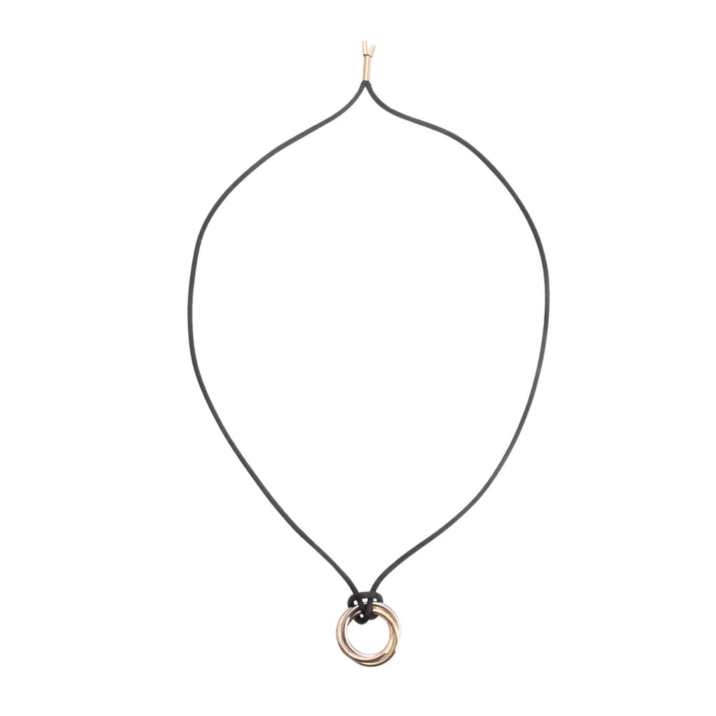 18k Yellow, White &amp; Rose Gold Trinity Pendant Necklace w/ Box &amp; Certificate
