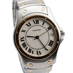 Stainless Steel &amp; 18k Yellow Gold Santos Ronde 33 MM Automatic Watch