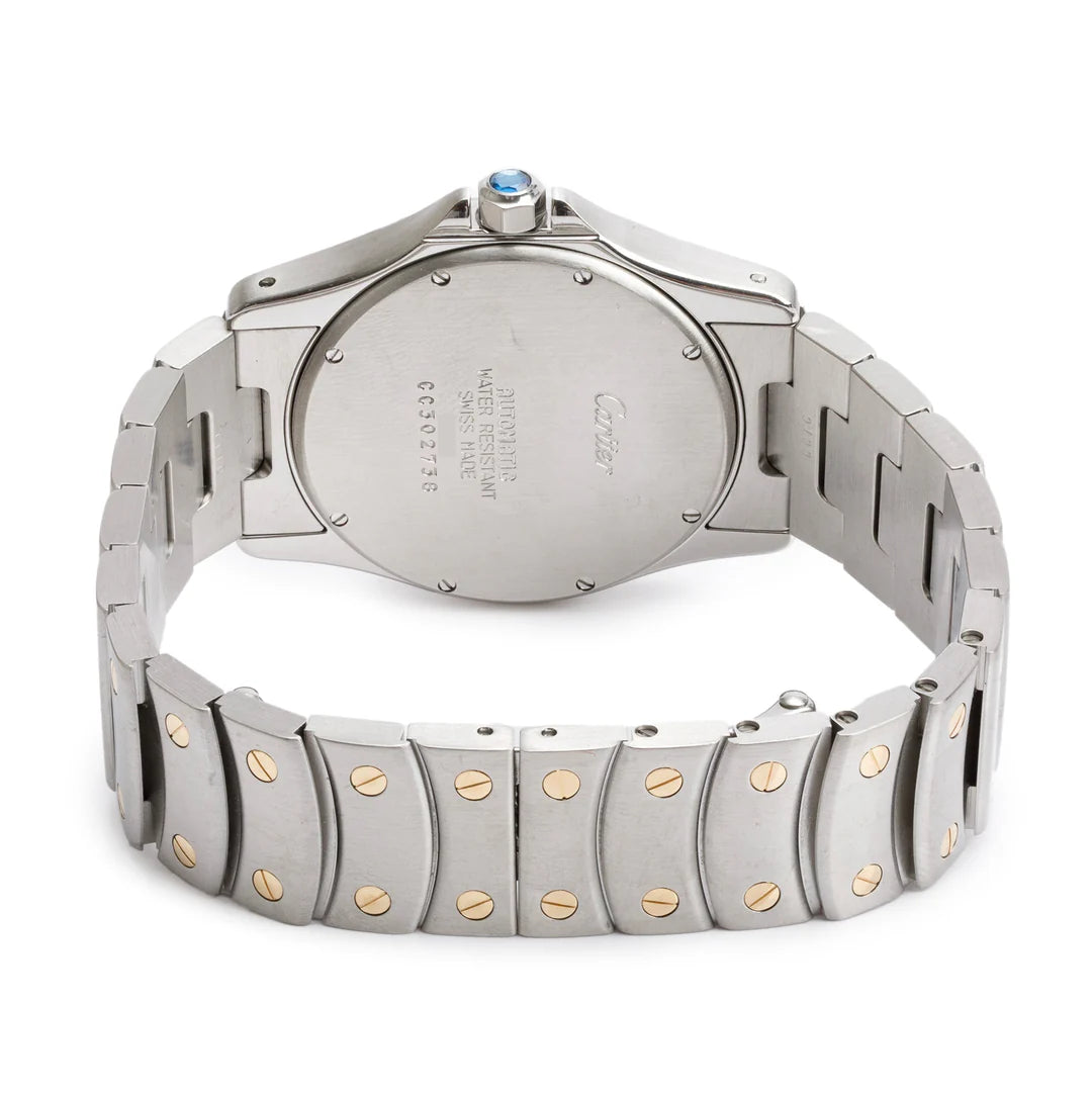 Stainless Steel &amp; 18k Yellow Gold Santos Ronde 33 MM Automatic Watch