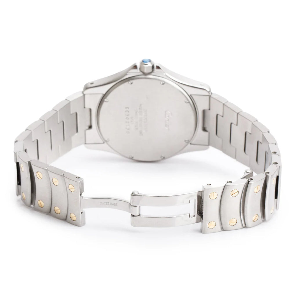 Stainless Steel &amp; 18k Yellow Gold Santos Ronde 33 MM Automatic Watch