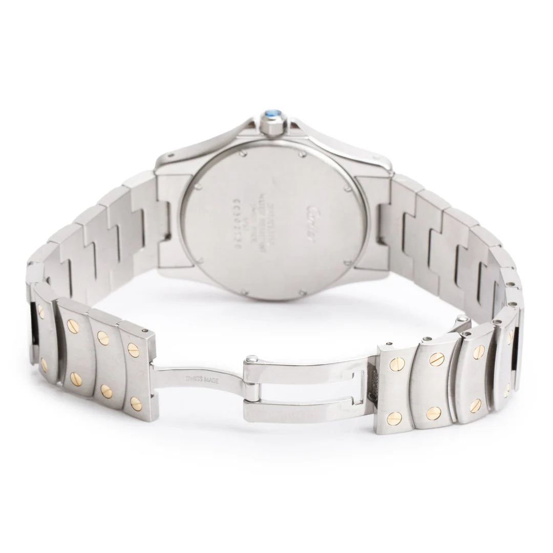 Stainless Steel &amp; 18k Yellow Gold Santos Ronde 33 MM Automatic Watch