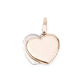 Vintage 18k White &amp; Rose Gold Double Heart Charm