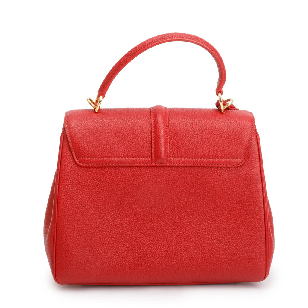Red Calfskin Leather Small 16 Bag w/ Strap