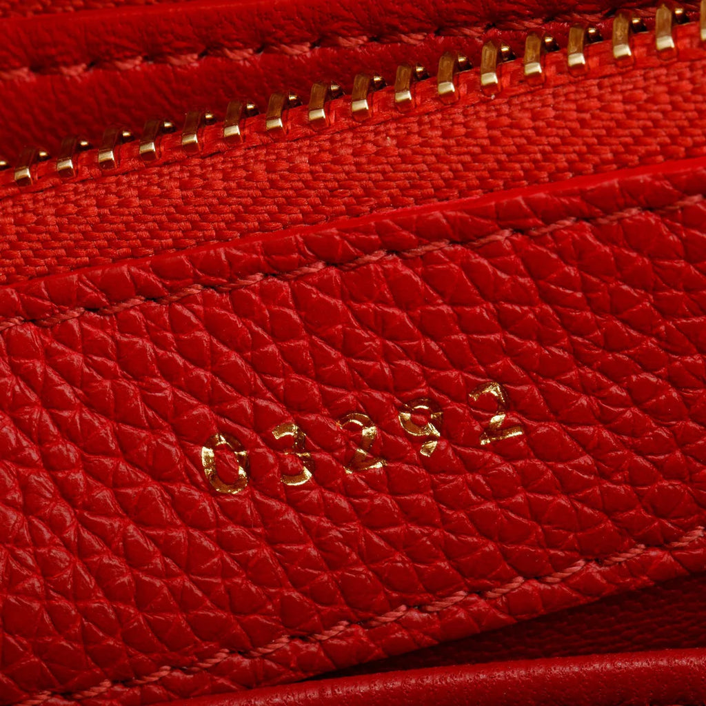 Red Calfskin Leather Small 16 Bag w/ Strap