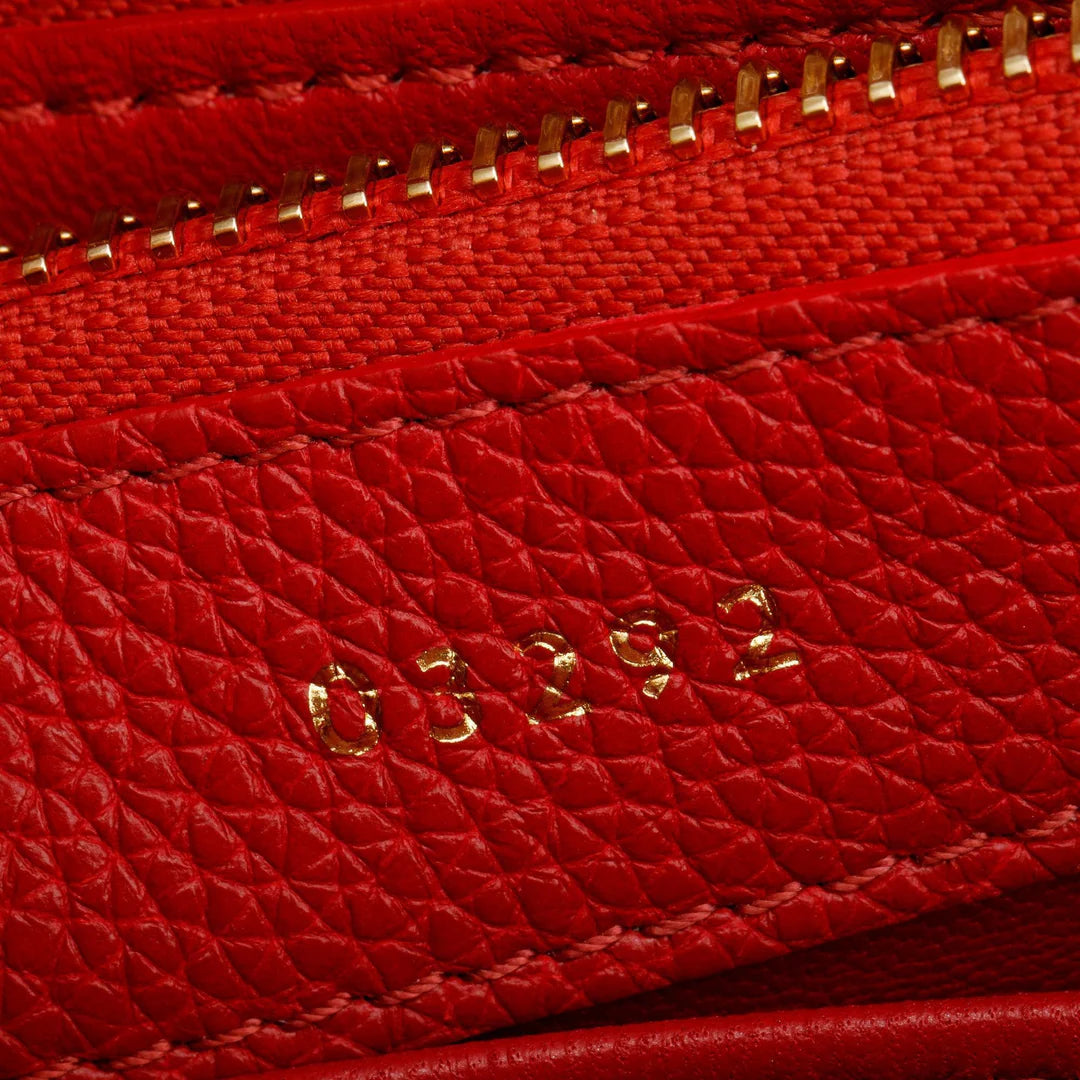 Red Calfskin Leather Small 16 Bag w/ Strap
