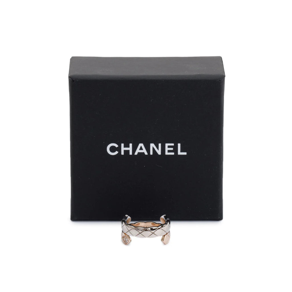 18k White &amp; Beige Gold Diamond Coco Crush Toi Et Moii Ring, Size 55 7.25 w/ Box Coeur Cult Core