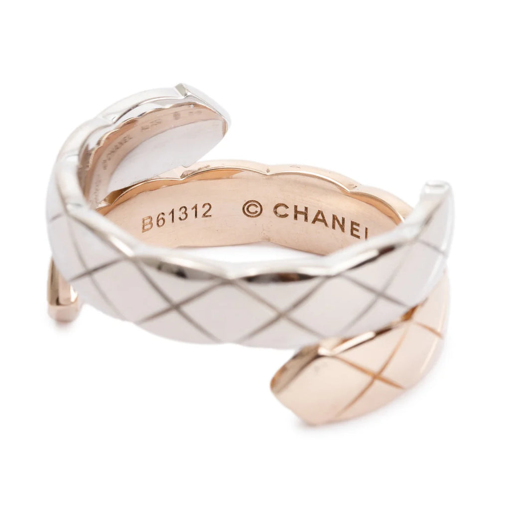 18k White &amp; Beige Gold Diamond Coco Crush Toi Et Moii Ring, Size 55 7.25 w/ Box Coeur Cult Core