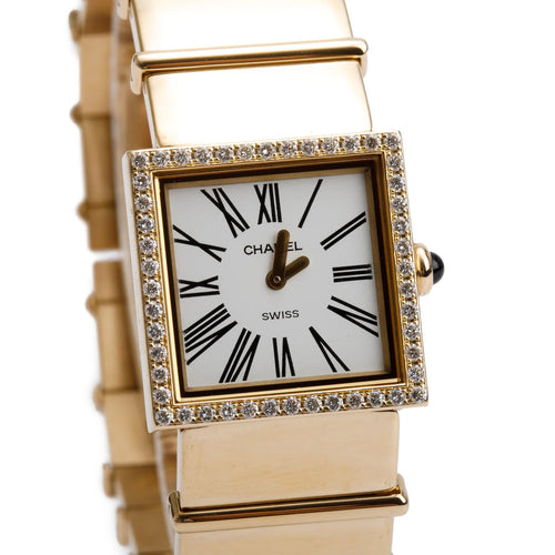18k Yellow Gold Diamond Bezel Mademoiselle Watch