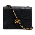 Vintage Black Lambskin Classic Mini Square Flap w/ Authenticity Card