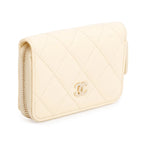 2020 Neutral Calfskin Leather Classic Zipped Coin Purse w/ Box, Authenticity Card &amp; Receipt
