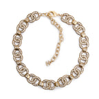 2021 Gold Plated Strass CC Choker Necklace w/ Box