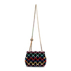 2022 Diamond Threaded Tweed CC Pearl Crush Square Mini Flap Bag