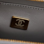 2022 Grey Quilted Calfskin Leather Coco Vault Small Vanity Case