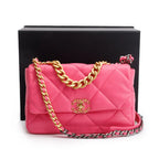 2022 Pink Lambskin Leather Large 19 Flap Bag w/ Box &amp; Receipt