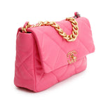 2022 Pink Lambskin Leather Large 19 Flap Bag w/ Box &amp; Receipt