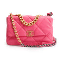 2022 Pink Lambskin Leather Large 19 Flap Bag w/ Box &amp; Receipt
